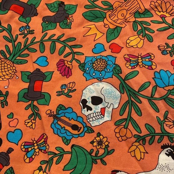 Roberto Lugo All Gender Floral Skulls and Trucks rayon Button Down Shirt Size 3x - Picture 10 of 11